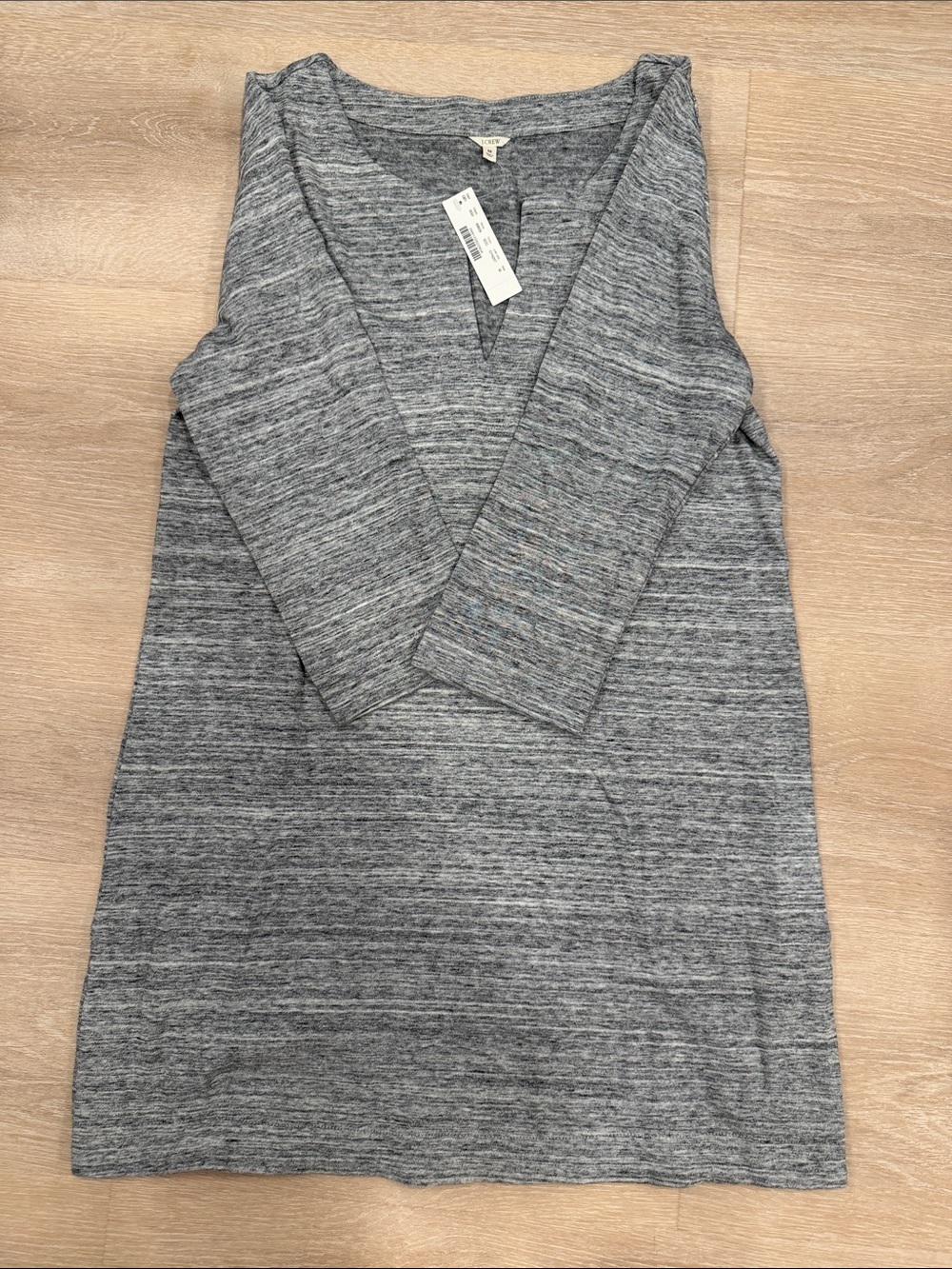 BNWT J Crew V-Neck Heather Gray Dress size M 100% cotton